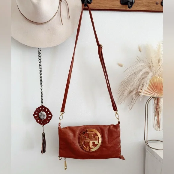 Tory Burch Brown Leather Crossbody Flap Bag - Picture 2 of 9
